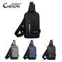 Trendy Fashion Private Label Stylish Business Men Travel Hiking Waterproof Oxford Large Cross Body Chest Messenger Bag With Usb