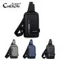 Trendy Fashion Private Label Stylish Business Men Travel Hiking Waterproof Oxford Large Cross Body Chest Messenger Bag With Usb