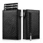 Hot Selling Slim Minimalist Aluminum Front Pocket Wallet with RFID Blocking Pop Up Case and Credit Card Wallet