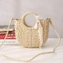 2024 new Straw braided bag fashion women's bag beach braided paper rope bag new wave dot handbag
