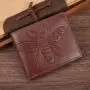 factory supply Cross-border new style men's wallet, multi-card slot, trendy bee embossed short wallet Spot wholesale