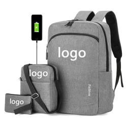 ZR883 Laptop Bag USB Charger Computer Cover Backpack Oxford Fabric Waterproof Zipper Print Logo Gift Backpack Business Schoolbag