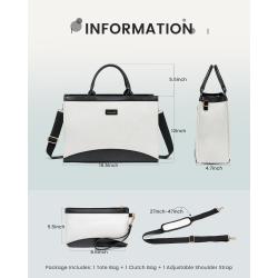 LOVEVOOK 15.6 Inch Large Capacity Canvas Computer Bag for Business work teacher purses ladies laptop tote handbags for women