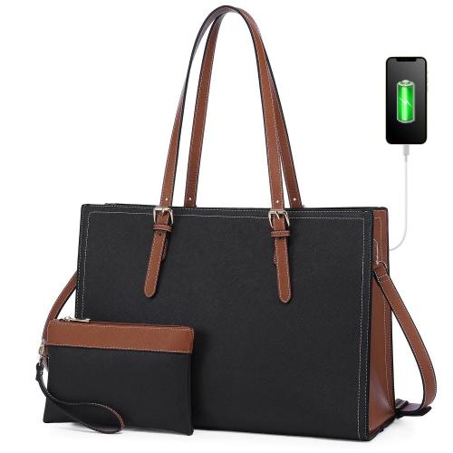 2022 new LOVEVOOK custom ladies handbags 2pcs shoulder bags wallet luxury office tote bags women laptop bags