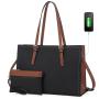 2022 new LOVEVOOK custom ladies handbags 2pcs shoulder bags wallet luxury office tote bags women laptop bags