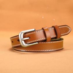 Custom men leather belt genuine leather women belts pin buckle belt for men women