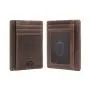 Designer crazy horse real leather slim credit card holder wallet rfid blocking id card front pocket wallet