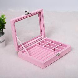 HR566 Women Portable Travel Ladies Jewellery Storage Box Necklace Ring Earrings Household Single Layer Accessories Holder Box
