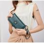 ZF257 RFID Women Long Soft Leather Anti-theft Money Clip Zipper  Pockets Checkbook Cover Slim Card Holder Simple Coin Wallet