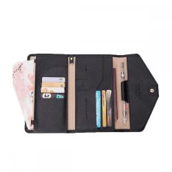 ZX049RFID Card Holder Long Wallet Anti-theft Travel Passport Holder Bag PU Leather Slim Card Holder Simple Coin Wallet
