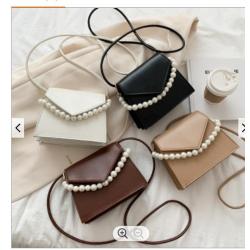 Popular Pearl Handbag New Bag For Women  Texture Double Layer Small Square Bag Single Shoulder Cross Bag For Women