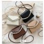 Popular Pearl Handbag New Bag For Women  Texture Double Layer Small Square Bag Single Shoulder Cross Bag For Women