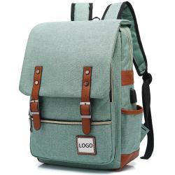 Custom Lightweight Retro Outdoor Large Capacity Travel Backpack School Bag Business Notebook Backpack with USB Port
