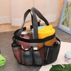 ZR437 Portable Mesh Beach Polyester Bag Make Up Travel Storage Washing Bag Swimming Multiple Pockets Swimming Travel summer bag