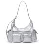2024 Custom Oiled Waxed PU Leather Underarm Shoulder Bags For Motorcycle Women