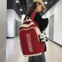 ZR836 Schoolbag New Backpack Fashion High Capacity Unisex Computer Laptop Bag Nylon High School Students Letter Backpack Trend