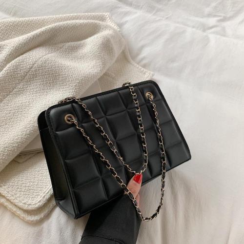 Women's Shoulder Bags 2024 New Korean Retro Chain Solid Color Armpit Bag Lingge Casual Bags for Women