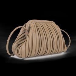 2024 new soft PU handbag dumpling shape design cloud pleated removable shoulder strap women's bag