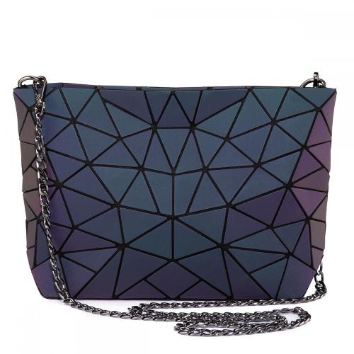 Lovevook 2021hot selling geometric square crossbody bag lady waist bag brand fashion girls luminous reflection bag women