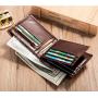 XL297 RFID Men's Genuine Leather Short Wallet Soft Comfortable Purse Gift Packaging Box Card Holders Accept Customized Logo