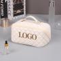 private label quilted makeup bags with handle portable travel wash bag storage cosmetic bags for girls