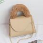 2024 Fashionable Plush Single-Strap Women's Shoulder Bag Portable Clear Sweet Ladiesh Messenger Bag Chain Foreign Trade