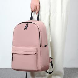 2024 new computer backpack men's and women's fashion trend simple solid color travel backpack large capacity backpack