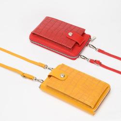 Wholesale Women Purse Candy Color Shoulder Bag Embossed Crossbody Bag PU Leather Crocodile Print Mobile Phone Bags 2024 carteras para mujer