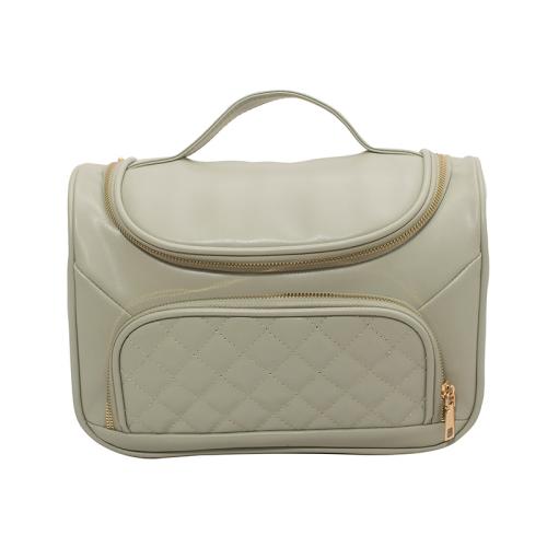 Wholesale custom logo cosmetic bag women travel multi-purpose pu leather square makeup bag