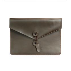 Custom men woman vegetable tanned leather multifunction office documents bags A4 paper file pouch envelope bag conference