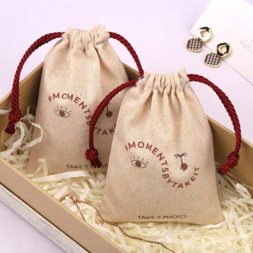 Reusable Cotton Tea Snack Packaging Drawstring Bag Custom Logo Printed Sachet Gift Muslin Pouch