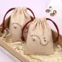 Reusable Cotton Tea Snack Packaging Drawstring Bag Custom Logo Printed Sachet Gift Muslin Pouch