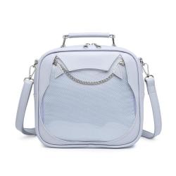 Custom Tote bag Cat transparent window cute decoration women's bag portable zipper shoulder niche design plus logo
