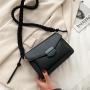 Fashion Women Pu Leather Small Sling Single Shoulder Messenger Bag 2021 Purse Handbags Leisure Contrast Wide Strap Crossbody Bag