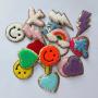 New Original&Arrival Custom Colorful Embroidery Glue Stick Iron on Plane/Anchor/Palm Tree/lightning/smiley/heart Sticker Patches