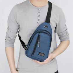 Gelory Travel Water Resistant Sling Bag Men Small Crossbody Chest Shoulder Bag With Earphone Hole