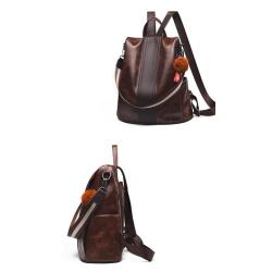 ZF301 New Fashion Shoulder Bag Female Tide Personality Splicing Leisure Backpack PU Simple Waterproof Wear-resistant