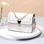 2024 Bags for women Fashionable Lady Style Small Square Bag Single Shoulder Joker Gift Bag with Chain Decoration Portable Trend