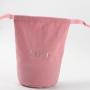Round Bottom Pink Velvet Dust Pouch Cosmetic Drawstring Jewelry Gift Storage Bags