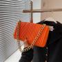 Popular Niche Summer Woman's Bag New Style French Fashion Simple Small Square Pleated Bag Chain Single Shoulder Underarm Bag