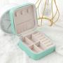 SN045 Custom Logo Printed Small Travel Jewelry Box Popular Gift Leather Ring Earring Necklace Boxes Creative Storage Case