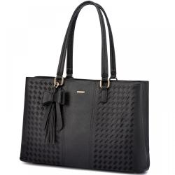 LOVEVOOK Women's PU Leather Tote Bag Large Capacity Laptop Tote Office Shoulder Handbag Vintage Briefcase Hand Bag for Women