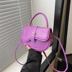 Candy color saddle bag female 2024 summer new fashion single shoulder crossbody bag Korean style simple small square bag
