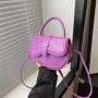 Candy color saddle bag female 2024 summer new fashion single shoulder crossbody bag Korean style simple small square bag