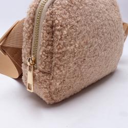 Keymay New Arrival Rts 7 Colors Winter Crossbody Buckle Belt Teddy Sherpa Waist Bag Sports Fanny Pack Bum Bag Zipper Chest Bag