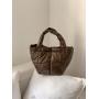 New PU Soft Leather Tote Bag Padded Cloud Bag Large-Capacity Hand Bag Simple 2024 Autumn Winter Handbag for Women