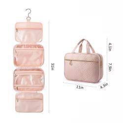 Lovevook 2022 Waterproof Large Travel Toiletry Bag with Carry Handle and 360 Rotating Hooks Foldable Women's Cosmetic Bags