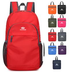 Waterproof custom logo promotion gift oxford travel bag unisex foldable bag hiking backpack