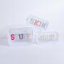 Keymay Custom Embroidery S M L XL Toiletry Bag Set Waterproof Handle Portable Zipper Letters Cosmetic Organizer Clear Makeup Bag