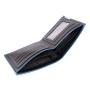 CUIKCA Short Leather Wallet For Men H007 Blue Edge Iron Included Angle Purse Photocards Wallets Leather Slim Card Holder